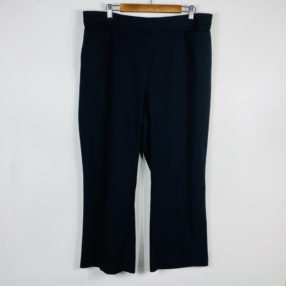 Catherines Size 1X Petite Pull On Pants Black Career Work Business Casual - Picture 1 of 4